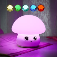 Children’s Soft Silicone Night Light Multi-colour Tap Control Mushroom Rechargeable - NOCO
