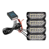 4 PACK AMBER Emergency LED Grille Lights Wireless Remote 12 Modes 12V-24V - Noco