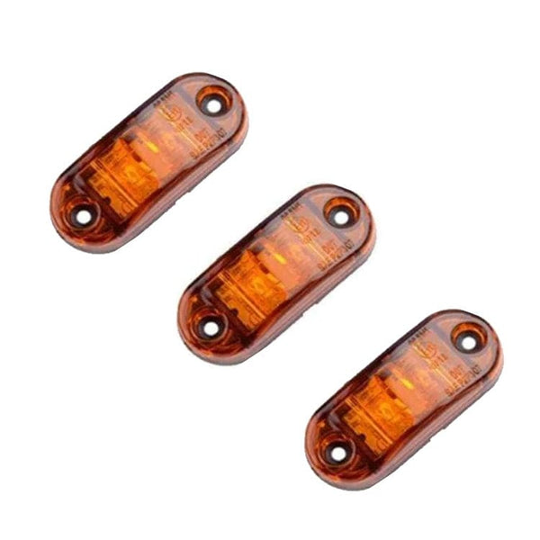 [3 PACK] Amber LED Marker Lights for Trailer Truck Caravan Boat Black base - Automotive Noco