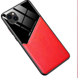 Leather and Glass Shockproof Cover - For Apple iPhone 13 - Red - Cover Noco