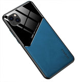 Leather and Glass Shockproof Cover - For Apple iPhone 13 - Blue - Cover Noco