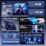 GXMO G16 Air Ryzen 9 15.6’’ Laptop 16GB RAM + 512GB Storage Radeon Graphics - Noco