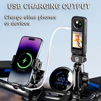 Kewig M33A Motorcycle Phone Mount with 15W Wireless Charging Anti-Theft & Shock Absorption - NOCO