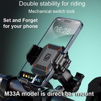 Kewig M33A Motorcycle Phone Mount with 15W Wireless Charging Anti-Theft & Shock Absorption - NOCO