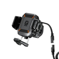 Kewig M33A Motorcycle Phone Mount with 15W Wireless Charging Anti-Theft & Shock Absorption - NOCO