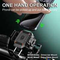 Kewig M33A Motorcycle Phone Mount with 15W Wireless Charging Anti-Theft & Shock Absorption - NOCO