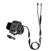 Kewig M33A Motorcycle Phone Mount with 15W Wireless Charging Anti-Theft & Shock Absorption - NOCO