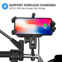 YF258 15W Wireless Charge Motorcycle Phone Holder | Shock Absorbing Mount - NOCO