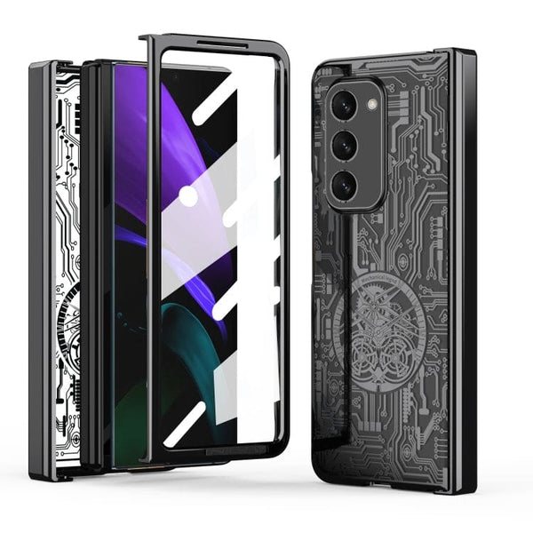 Samsung Galaxy Z Fold 2 Electroplated Mecha Cover with screen Protection - Black - Cover Noco