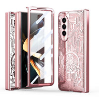 Samsung Galaxy Z Fold 3 Electroplated Mecha Cover with screen Protection - Pink - Cover Noco