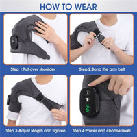 Heat and Vibration Therapy Shoulder Massaging Brace LED Touch Control Rechargeable - NOCO