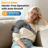 4 Motor Electric Heated Shoulder Massager | 5-Speed Vibration & Heat Therapy Joint Support Brace - Noco
