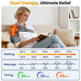4 Motor Electric Heated Shoulder Massager | 5-Speed Vibration & Heat Therapy Joint Support Brace - Noco