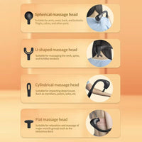 JAG4 Long Handle Cordless Massage Hammer Rechargeable 4 x Tips - Noco