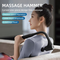 JAG5 Extendable Long Handle Cordless Massage Hammer Rechargeable 4 x Tips - Noco