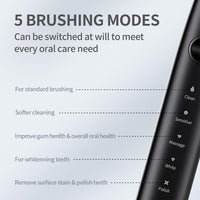 X600 Sonic Electric Toothbrush Waterproof Smart Timing 5 Modes 6 Heads - NOCO