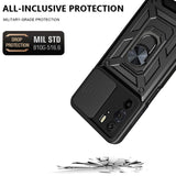 Motorola Edge 30 Pro Armor Rugged Sliding Camera Cover with Metal Ring/Stand - Cover Noco