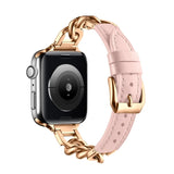 Apple Watch Chain and Genuine Leather Watch Strap - Pink and Rose Gold - watch Noco