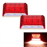 Pair Of 4 LED White Marker Lights For Truck/Trailer License Plate - 24V, Front/Rear