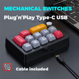 MKESPN Mechanical USB Macro Number/Gaming Keypad LED Volume Knob - Noco