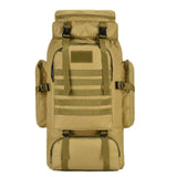 56 to 75L Molle System Hiking/Adventure Backpack Water Resistant - Khaki - Outdoors Noco