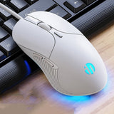 inphic B1 Wired USB 4800 DPI Optical Mouse 5 Buttons Scroll Wheel LED - White - Noco