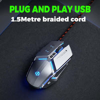 inphic W-02 Wired USB 8800 DPI Optical Mouse 5 Buttons Scroll Wheel - Noco