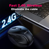 Yesido KB45 Ergonomic Wireless Mouse – Silent 6-Button Business Mouse with Thumb Rest - Yesido