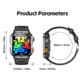 MT62 Rugged Outdoor Smart Watch | 2.01-inch Large Display | Massive 1000mAh Long Battery Life - Noco
