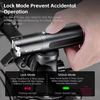 WEST BIKING 800 Lumen Rechargeable Bicycle Headlight with 6 Modes Rotatable Lens & Power Reminder - West Biking