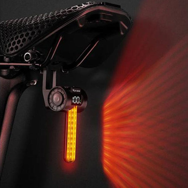 WEST BIKING SM2 Smart Brake Sensing Bike Tail Light | 180° Wide Angle LED | Digital Battery Display - West Biking