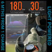 North Edge Evoque 2 Solar Charging Outdoor Watch 50 Metres Waterproof - Black - watch North Edge