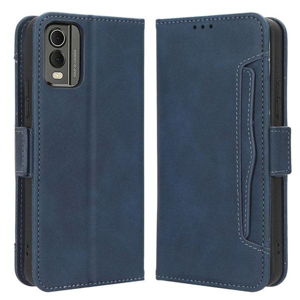 Nokia C32 Flip Wallet Cover with Removable Front Card Wallet Card Slots - Blue - Cover Noco