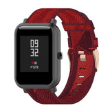 Nylon Denim Striped Watch Strap 20mm Width - Red - watch Ulefone
