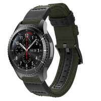 Nylon and Leather Watch Strap 22mm Width - Green - watch Ulefone