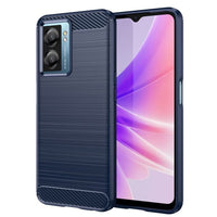 Oppo A77 5G - Brushed Texture Carbon Shockproof Protective Case - Blue - Cover Noco