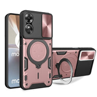 Oppo A17 Camshield Cover with Metal Ring/Stand - Pink - Cover Noco