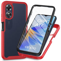 Oppo A17 4G Full Enclosure Protective Cover with Screen Protector - Red - Cover Noco
