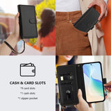 OPPO A5 PRO 4G / 5G Zip Wallet 9 card Slot Flip Cover with Magnetic Closing Front Cover Noco