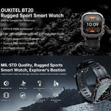 Oukitel BT20 1.96 AMOLED Display Rugged Smart Watch 5ATM IP69K 100+ Sports Modes - Orange - watch Oukitel
