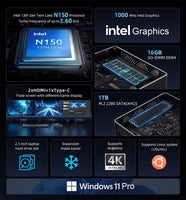 BMAX B4 Turbo Mini PC 16GB RAM + 1TB Intel N150 Windows 11 Pro - 16GB + 1TB - BMAX