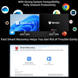 BMAX B3 Pro Mini PC Computer Windows 11 Pro 8GB + 256GB Intel N5095 Dual HDMI - BMAX