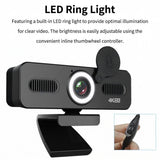 Elebest 2K USB Computer Camera & Live Streaming Webcam with Fill Light - Noco
