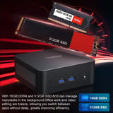 Ninkear N10 Mini PC: Intel N100 Processor 16GB RAM 512GB SSD Windows 11 Pro - BMAX