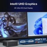 Ninkear N10 Mini PC: Intel N100 Processor 16GB RAM 512GB SSD Windows 11 Pro - BMAX