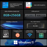 Windows 11 Pro BMAX B3 Pro Mini PC System 8GB RAM + 256GB 15.6’’ Monitor - BMAX