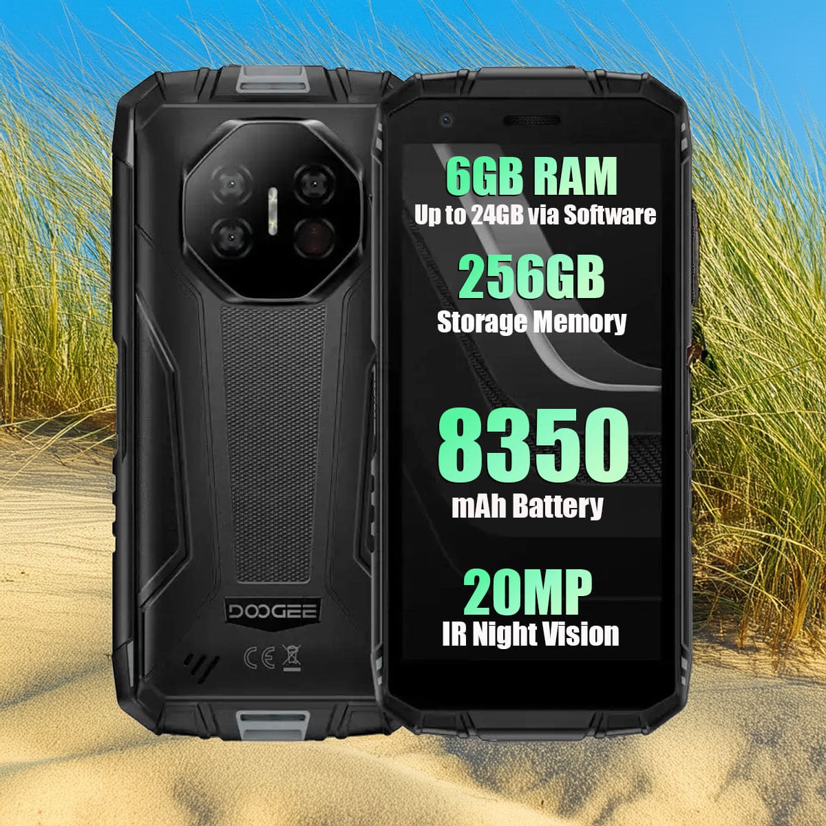 Coque Silicone + 2 Protections écran Verre Trempé Pour Doogee Fire 3 Ultra (5.50") - Noir, Antichoc