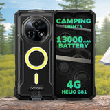 Doogee Fire 5 Ultra Rugged Phone | 13000mAh Battery | 6GB RAM + 128GB | Camping Lights - Black - Doogee