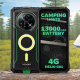 Doogee Fire 5 Ultra Rugged Phone | 13000mAh Battery | 6GB RAM + 128GB | Camping Lights - Green - Doogee