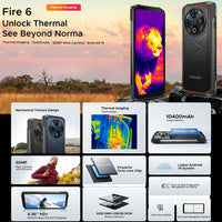 Doogee Fire 6 Thermal Camera 4G Rugged Phone 10400mAh 6GB RAM + 256GB Storage - Doogee